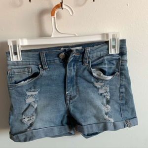 pacsun ripped denim shorts